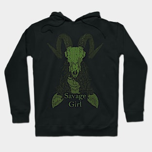 ASCii Savage Girl w/ text (Green) Hoodie